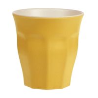 Onbreekbare kunststof/melamine gele drinkbeker 9 x 8.7 cm voor outdoor/camping   -