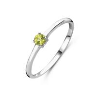 925 Zilveren Ring Augustus Peridot Geboortesteen 3mm