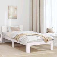 Bedframe met hoofdeinde Wit 90 x 200 cm Massief grenenhout