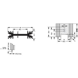 Fischer Elektronik 10019873 SK 409 50,8 STS Strengkoellichaam 6.2 K/W (l x b x h) 50.8 x 45 x 12.7 mm TO-220, TO-218, TO-3P