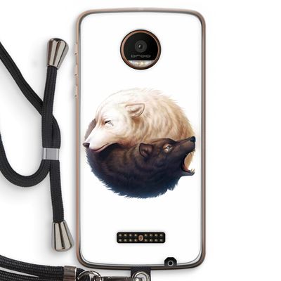 Yin Yang Wolves: Motorola Moto Z Force Transparant Hoesje met koord