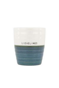 Zusss Koffiemok Lievelings Blauw Wit