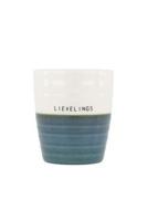 Zusss Koffiemok Lievelings Blauw Wit