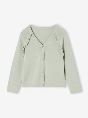 Meisjesvest met ruches groen Meisjesvest met ruches groen