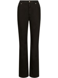 Dolce & Gabbana logo-patch wide-leg jeans - Noir