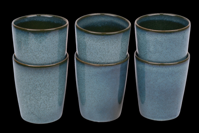 Koffiekopjes set van 6 - 250 ml - 6 persoons - Evora - groen - Portugees stoneware