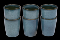 Koffiekopjes set van 6 - 250 ml - 6 persoons - Evora - groen - Portugees stoneware