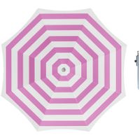 Parasol - fuchsia/wit - D160 cm - incl. draagtas - parasolharing - 49 cm - thumbnail