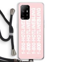 Hotline bling pink: Oppo A94 5G Transparant Hoesje met koord
