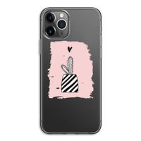 Zwart-wit cactus: iPhone 11 Pro Transparant Hoesje