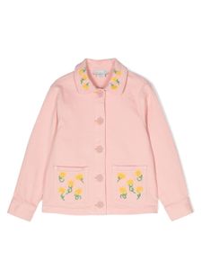 Stella McCartney Kids veste en jean à fleurs brodées - Rose