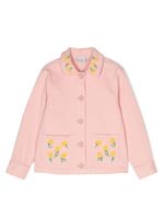 Stella McCartney Kids veste en jean à fleurs brodées - Rose