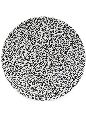Ligne Blanche assiette Keith Haring en porcelaine de chine - Noir