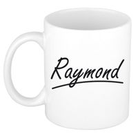 Naam cadeau mok / beker Raymond met sierlijke letters 300 ml - thumbnail