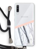 A touch of peach: Samsung Galaxy A70 Transparant Hoesje met koord