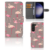 Samsung Galaxy S23 Plus Telefoonhoesje met Pasjes Flamingo