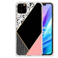 Apple iPhone 11 Pro Max Shockproof Case Zwart Roze Vormen