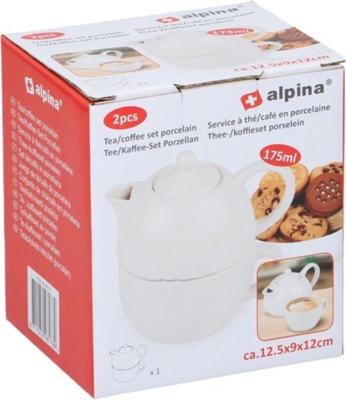 Alpina Thee- En Koffieset 12,5 X 9 Cm Porselein Wit 2-delig