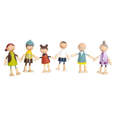 Small Foot houten poppenhuis familie buigbaar, 6st.