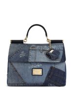 Dolce & Gabbana sac à main Sicily Soft en jean patchwork - Bleu