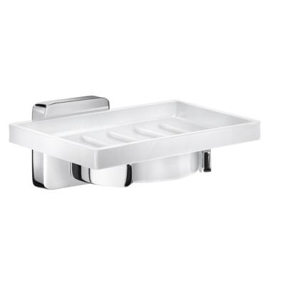 Smedbo Ice Zeepschaal - 12x10x5cm - wandmontage - chroom/porselein OK342P