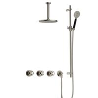 Hotbath Cobber IBSW70 Regendoucheset inbouw - 15cm plafondarm - 20cm ronde hoofddouche - 3 standen handdouche - glijstang - Geborsteld nikkel IBSW70GN127