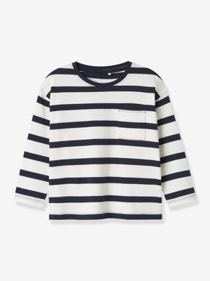 T-shirt met lange mouwen NMMLEROY NAME IT, losse pasvorm marineblauw