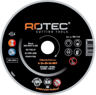 Rotec afbraamschijven STAAL 125x6,5x22,2 A-R - 10 stuks - 7891125