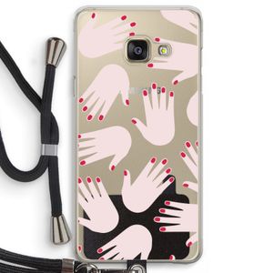 Hands pink: Samsung Galaxy A3 (2016) Transparant Hoesje met koord