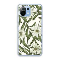 Wit bloemenpatroon: Xiaomi Mi 11 Lite Transparant Hoesje