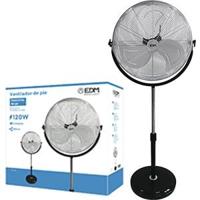 EDM Statiefventilator 50cm draaiend 120W chroom/zwart - 8652592 EDM Statiefventilator 50cm draaiend 120W chroom/zwart - 8652592