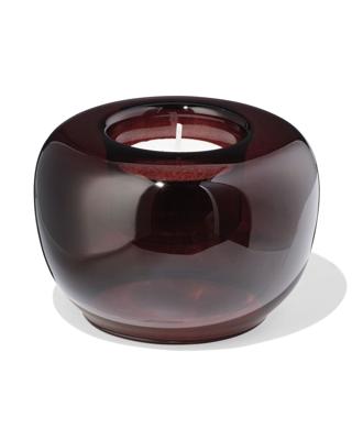 051 Theelichthouder Glas Retro Bruin (bruin)