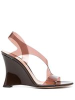 Gianvito Rossi sandales compensées 100 mm à effet de transparence - Marron