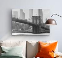 Canvas schilderij landen en steden Zwart en wit brooklyn Canvas schilderij landen en steden Zwart en wit brooklyn
