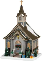 Lemax small town church verlichte kerk Caddington Village 2023