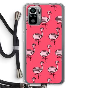Flamingo: Xiaomi Redmi Note 10S Transparant Hoesje met koord