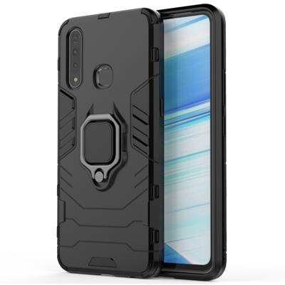 PC + TPU schokbestendige beschermhoes voor vivo Z5X met magnetische ring houder (zwart)