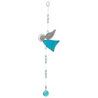 Hangende Decoratie Vliegende Engel met Ster (Turquoise-Zilverkleurig) - thumbnail