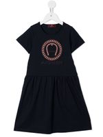 Aigner Kids robe à logo imprimé - Bleu