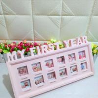 Creatieve DIY Home kamer decoratie baby Memorial groeiende foto frame display (roze)