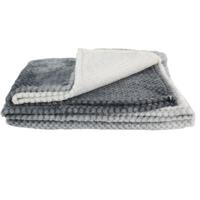 Fleece deken - grijs - 150 x 200 cm - polyester - XXL woondeken