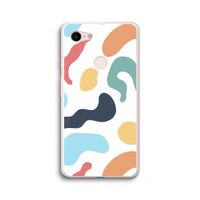 Memphis Shapes Blue: Google Pixel 3 XL Transparant Hoesje