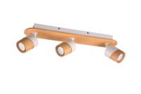 Trio Plafondlamp hout met witAruni 3-lichts - 801100331