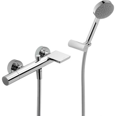 Badkraan Tres Max | Opbouw | Mengkraan | Waterval uitloop | Incl.Handdoucheset | 2-weg | hoh 15 cm | 1-knop | Rond | Chroom