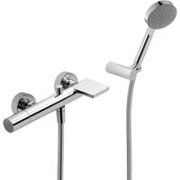 Badkraan Tres Max | Opbouw | Mengkraan | Waterval uitloop | Incl.Handdoucheset | 2-weg | hoh 15 cm | 1-knop | Rond | Chroom