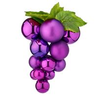 Kerstornament druiventros - paars - 33 cm - kunststof - kersthanger fruit - wijn thema