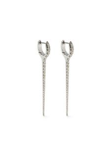 Melissa Kaye grandes boucles d'oreilles Lola Needle en or blanc 18ct serties de diamants - Argent