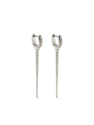 Melissa Kaye grandes boucles d'oreilles Lola Needle en or blanc 18ct serties de diamants - Argent