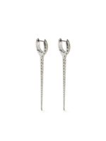 Melissa Kaye grandes boucles d'oreilles Lola Needle en or blanc 18ct serties de diamants - Argent