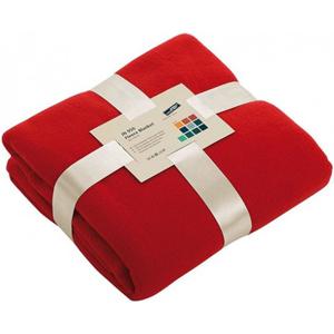 Fleece bankdeken/plaid - rood - 130 x 170 cm - 240 grams - pluisvrij - wasbaar